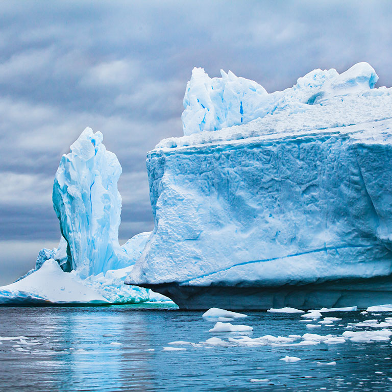iceberg landscape nature of Antarctica, climate change concept background, melting ice due to global warming