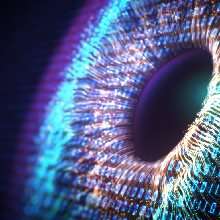 Digital eye concept with AI