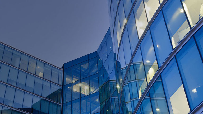 Modern buildings in a financial district in London