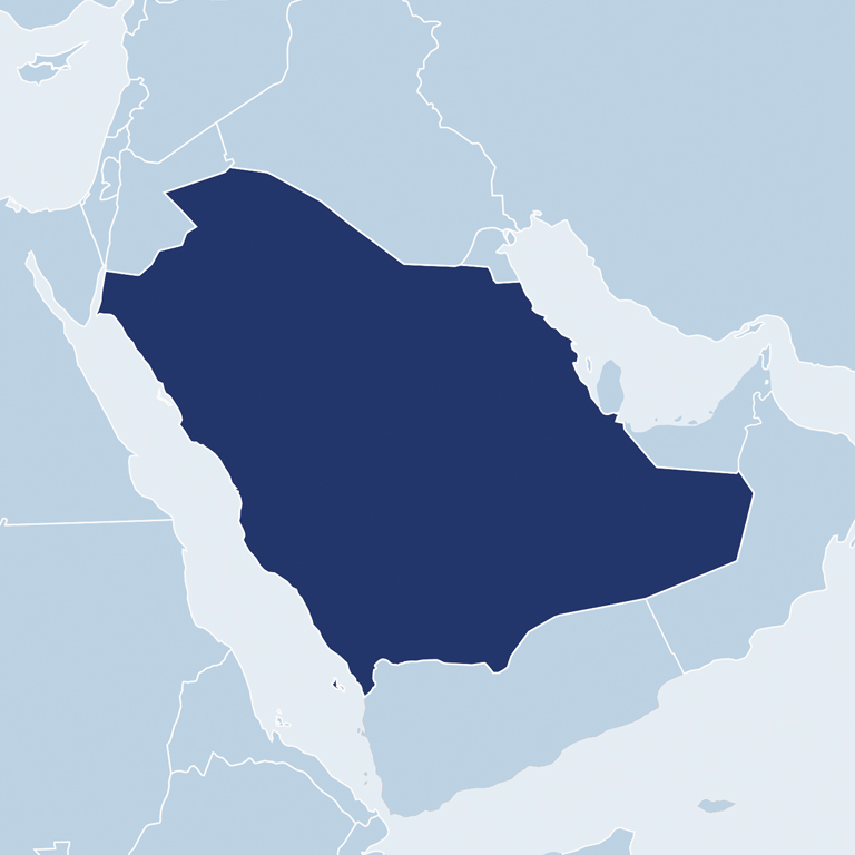 Illustrated map of Saudi Arabia