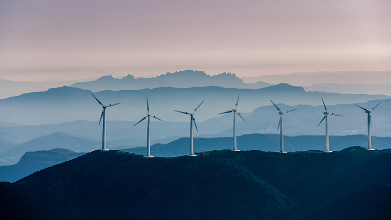 Renewable energy, wind energy with wind turbines