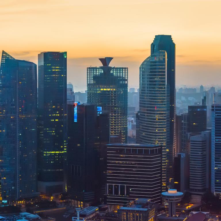 Singapore skyline view with buildings
