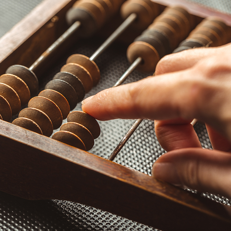 Vintage abacus close up