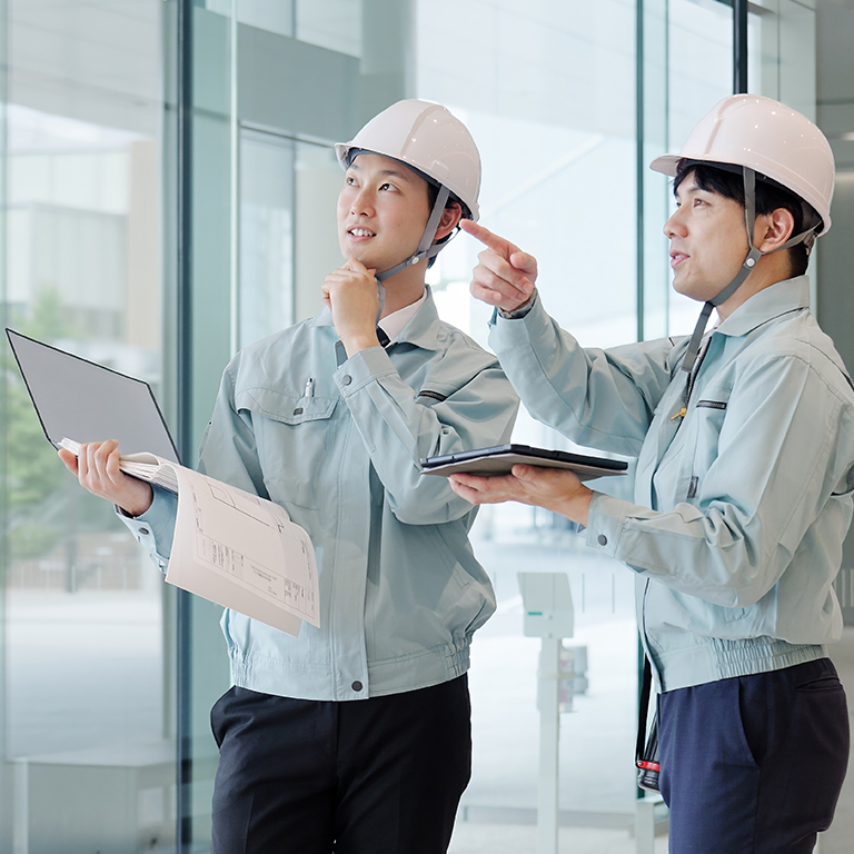 Architects checking site