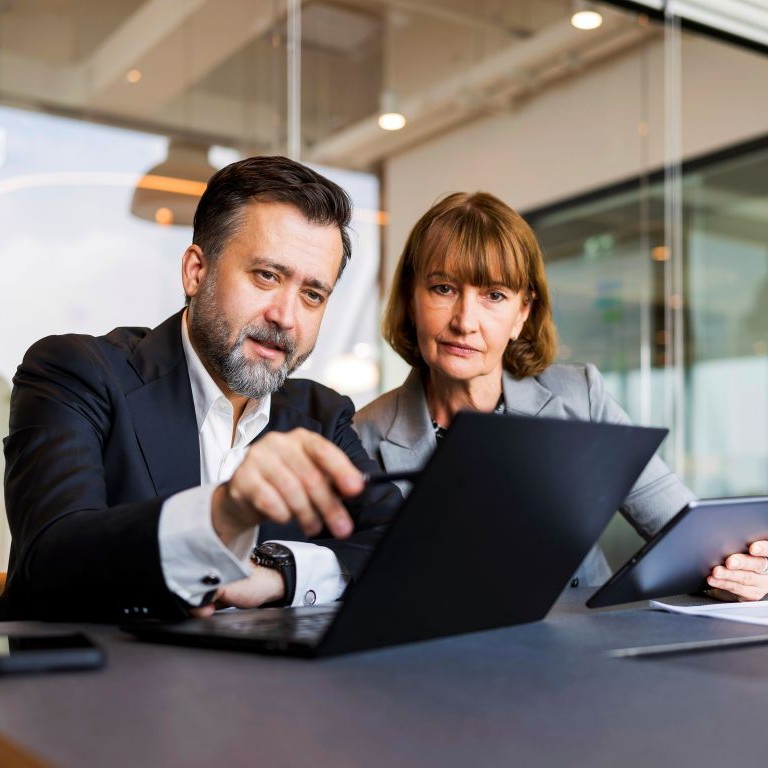 Business meeting in a modern office space during the day