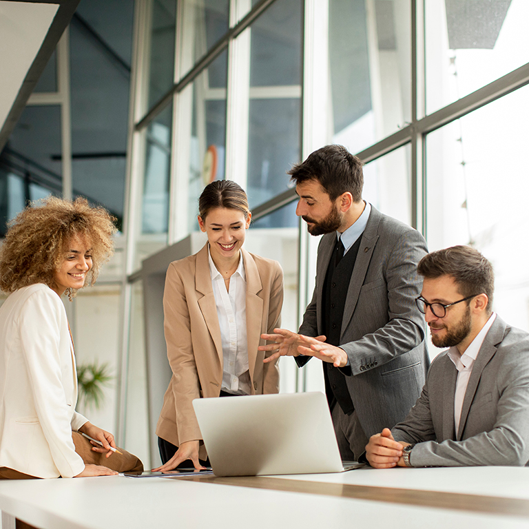 Group of multiethnic business people working together in the office