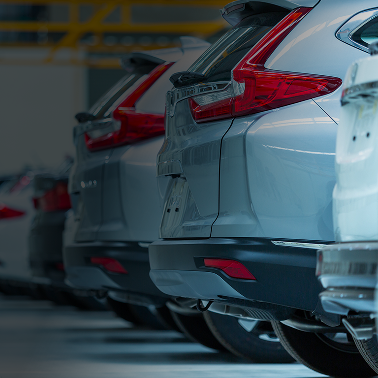 Car showroom with modern cars