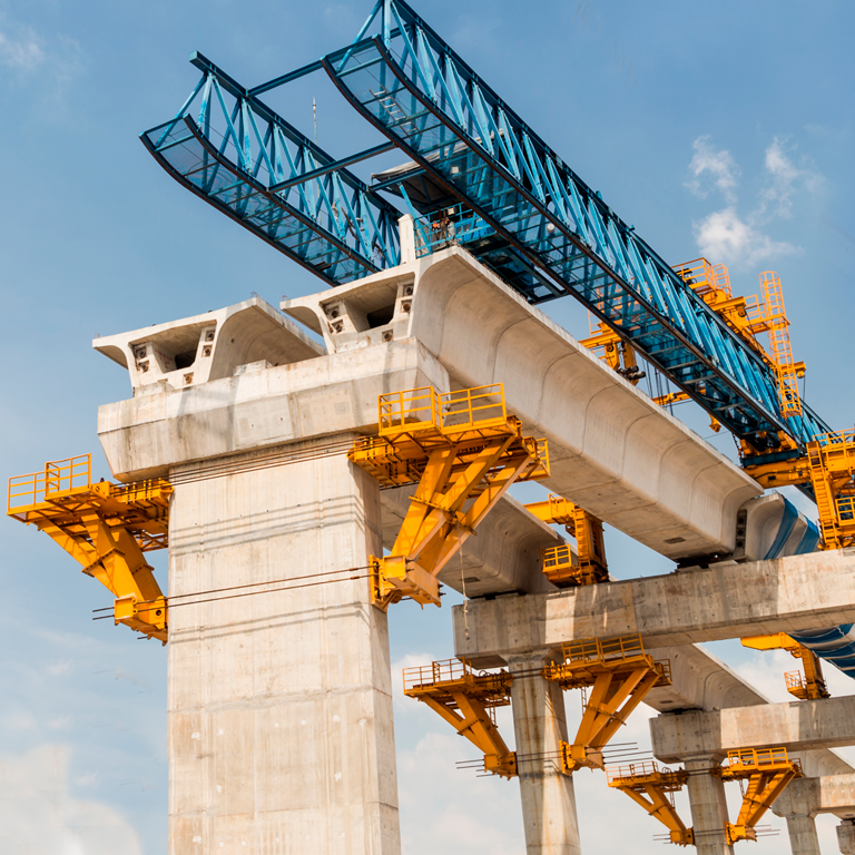 Unfinished bridge construction