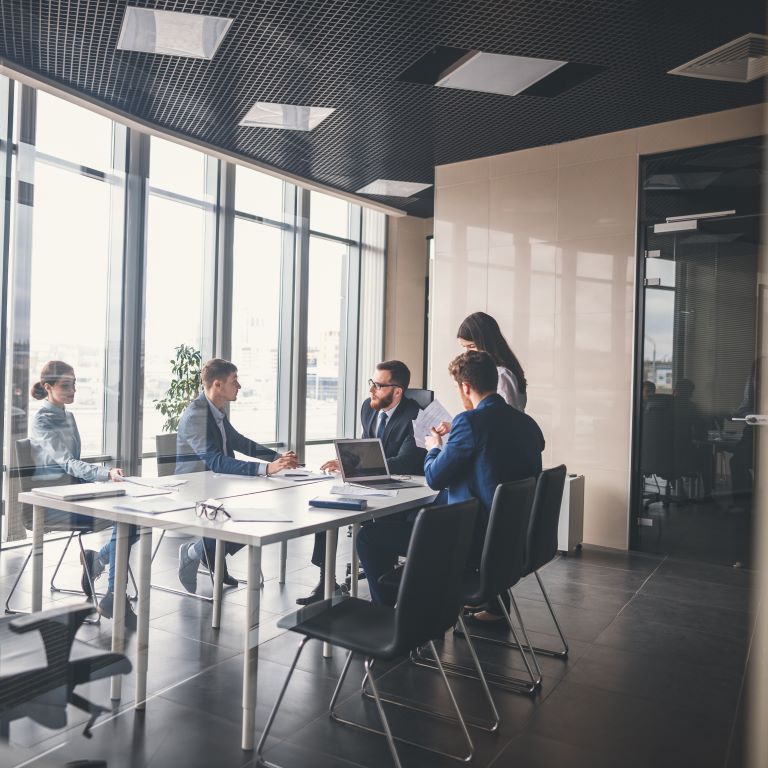 Corporate business team and manager in a meeting
