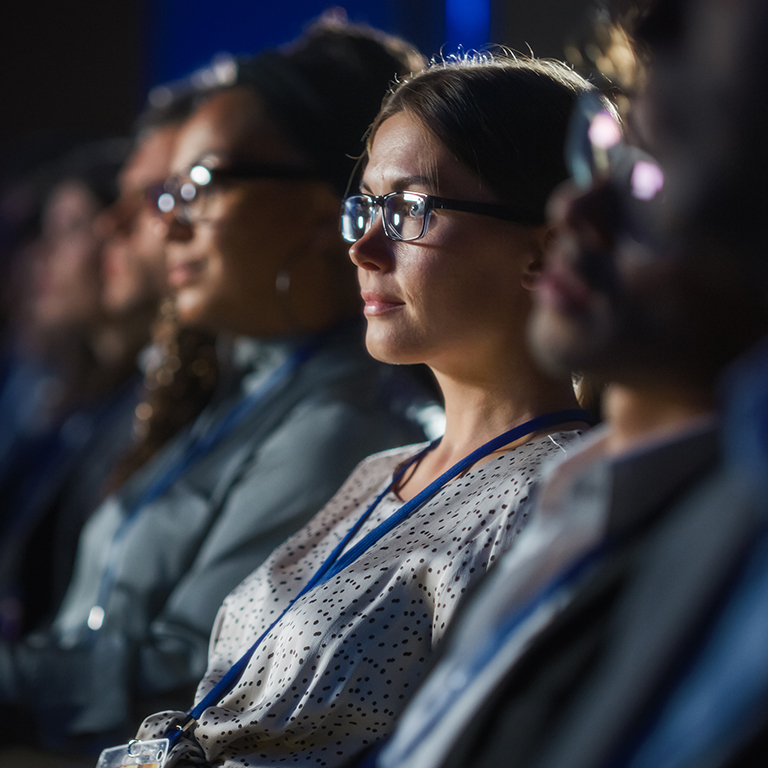 Diverse group of professionals attenting business conference