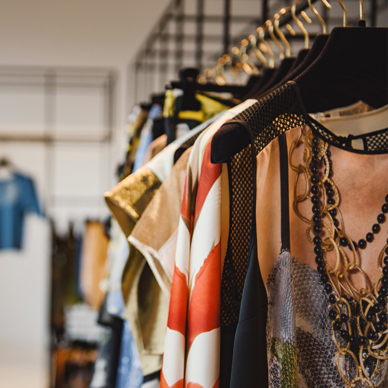 dresses on hangers