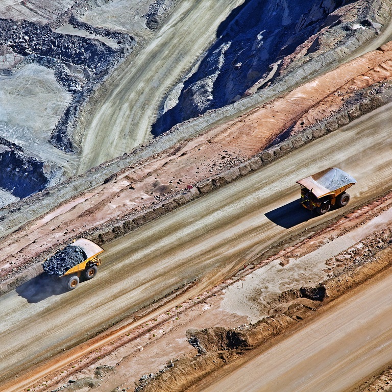 Dump truck at gold mine