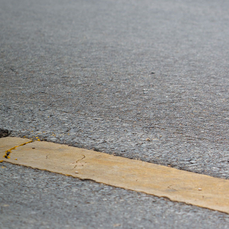 broken road by an earthquake in Chiang Rai, thailand