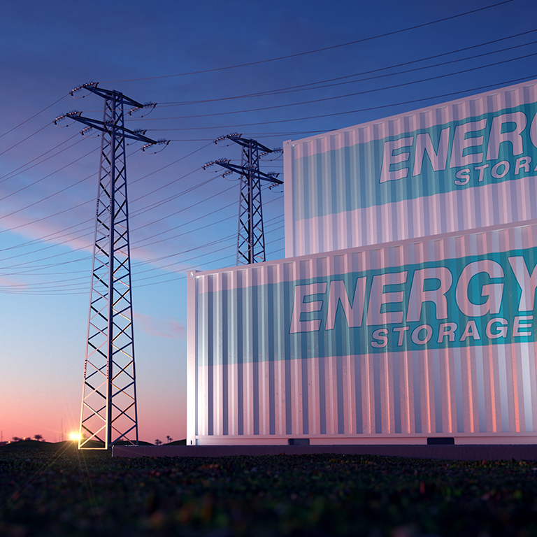 Electrical supply from containers with stored energy