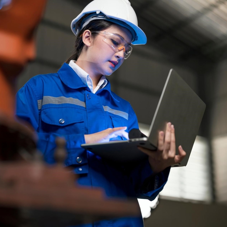 Factory worker doing inspection in factory