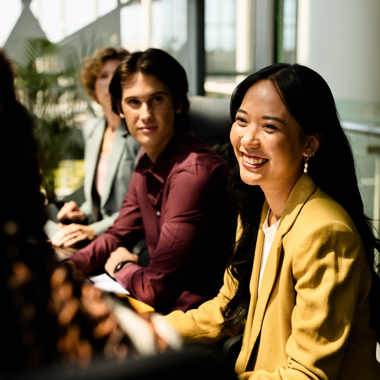 Group of people in meeting at modern office