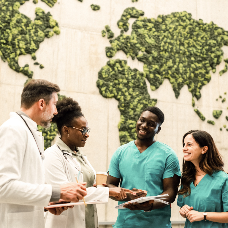 Healthcare professionals discuss plans