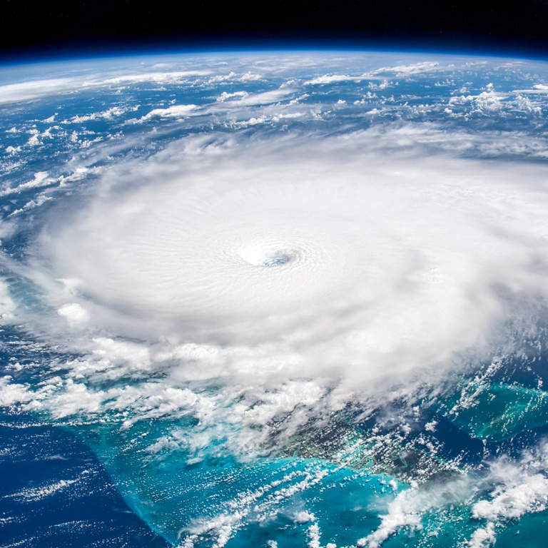Hurricane formation atlantic ocean meteorological event aerial view natural disaster impact