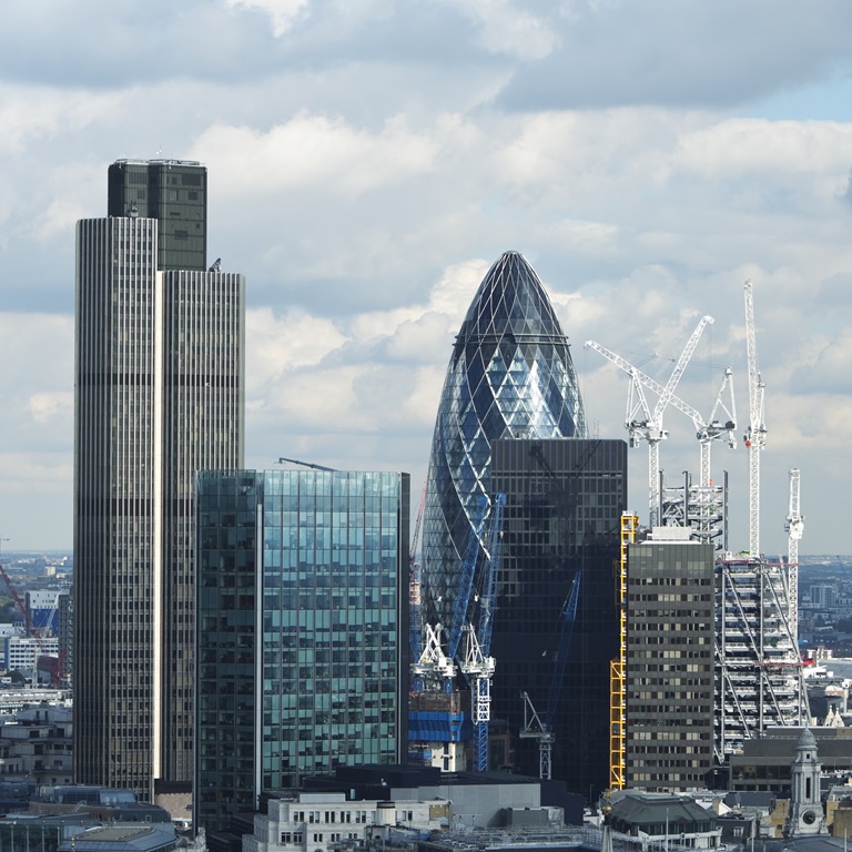 London skyline of the financial district