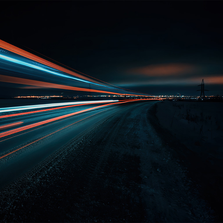Long exposure journey with light trails