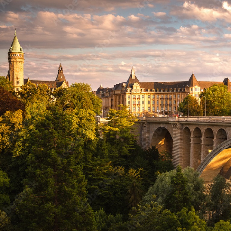 Luxembourg City at Sunset