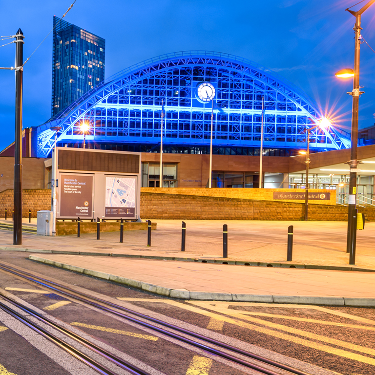 Former Manchester Central railway station currently is an exhibition and conference centre, Manchester, UK.