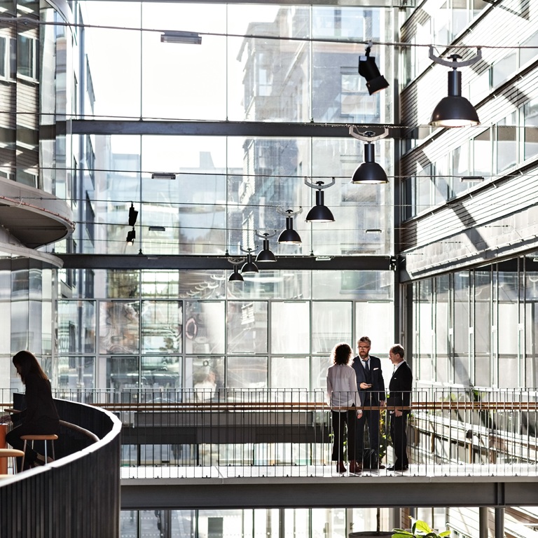 Meeting takes place in glass building