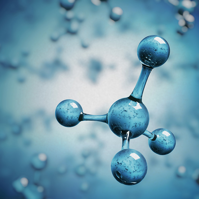 Science concept. Methane or Ammonium molecules. 3D rendered illustration.