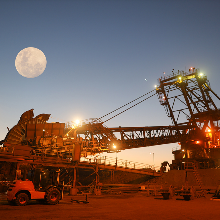 Mining machinery dusk