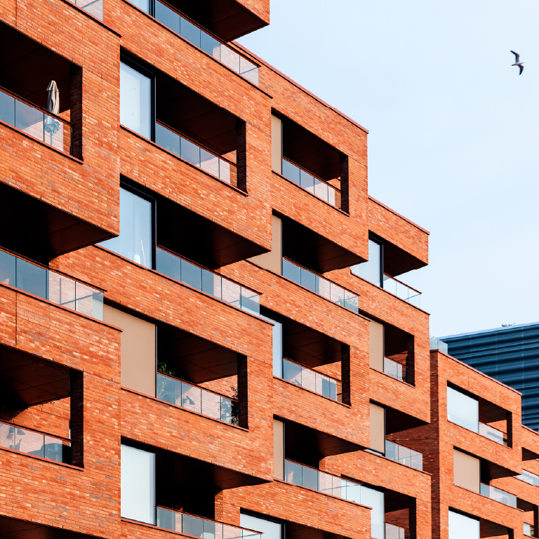 Modern apartments buildings facades
