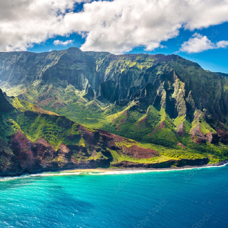 View on Na Pali Coast on Kauai island on Hawaii