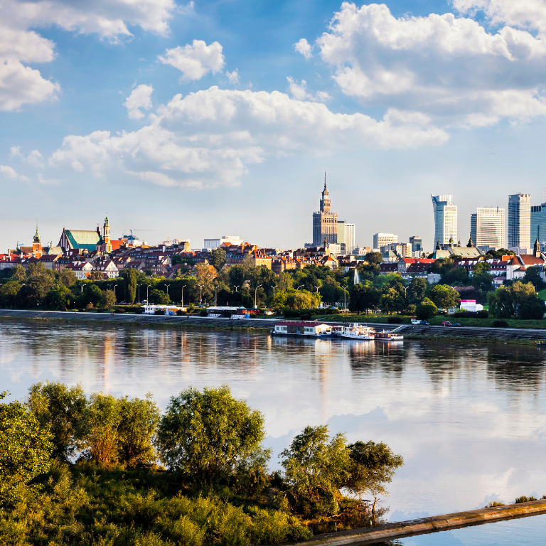 Panorama of the old city across the river