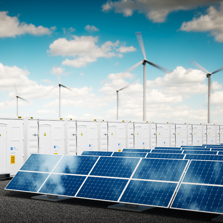Renewable energy solar battery and wind