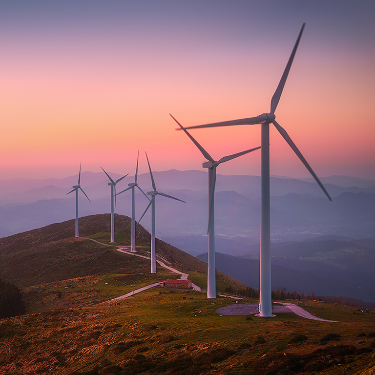 renewable energy with wind turbines