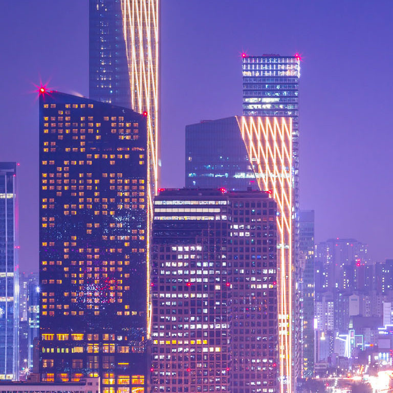 Seoul city and skyscraper, yeouido at night, South Korea. 