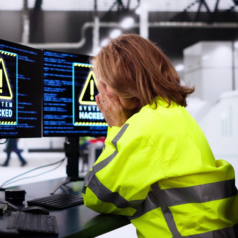 Shocked Engineer In Automated Semiconductor Factory