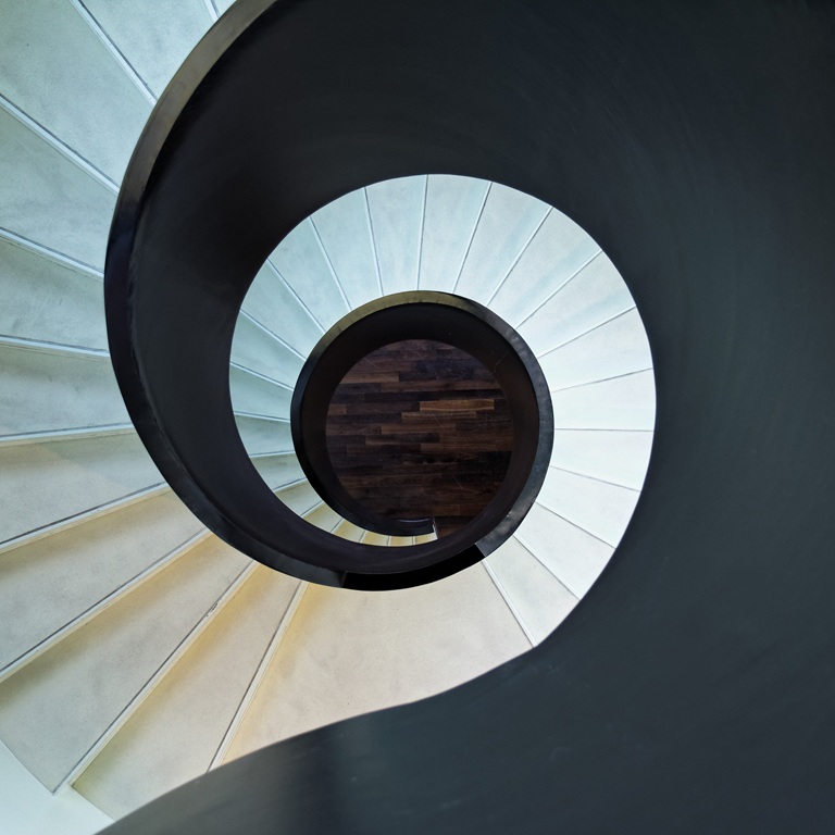Spiral staircase design viewed from top