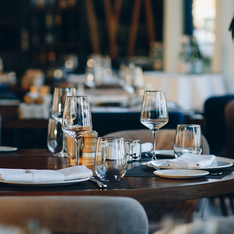 Tableware beautiful table setting in restaurant