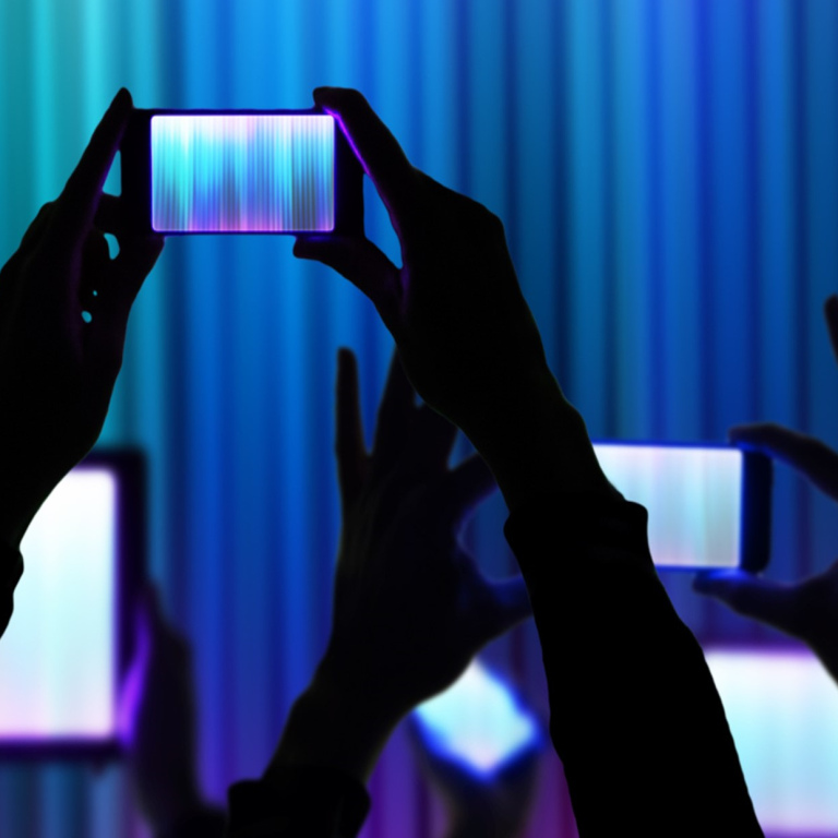 Taking photo in a crowd