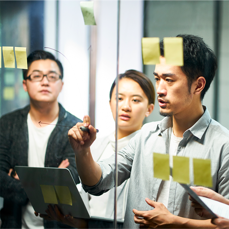 Team brainstorming session