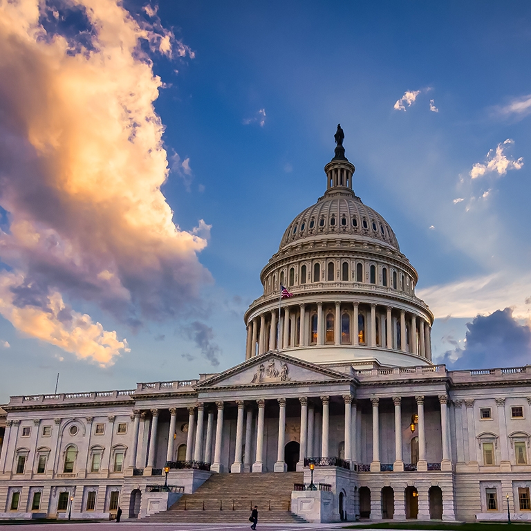 Storm rising over United States Capitol Building, Washington DC