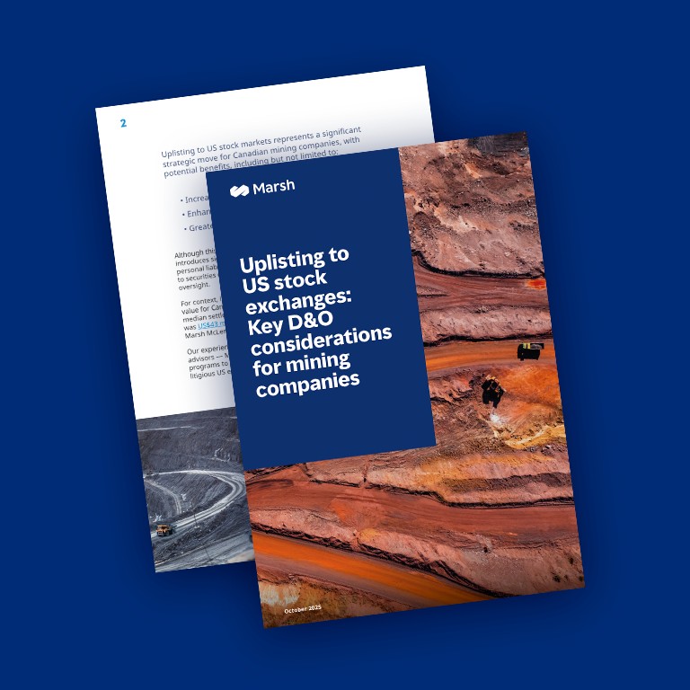 Report Key considerations for D&O: Uplisting to the US mining market